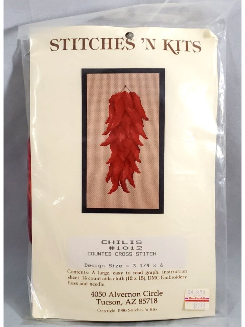 Stitches 'N Kits Counted Cross Stitch #1012 Chilis Red Peppers Southwestern Vtg